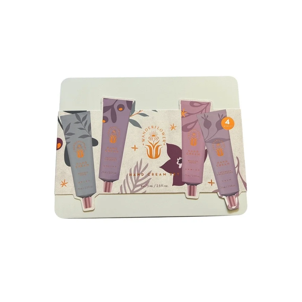 Wanderflower Hand Cream‎ Set Unisex OS Purple NEW 4 Piece Shea Butter Gift Tin